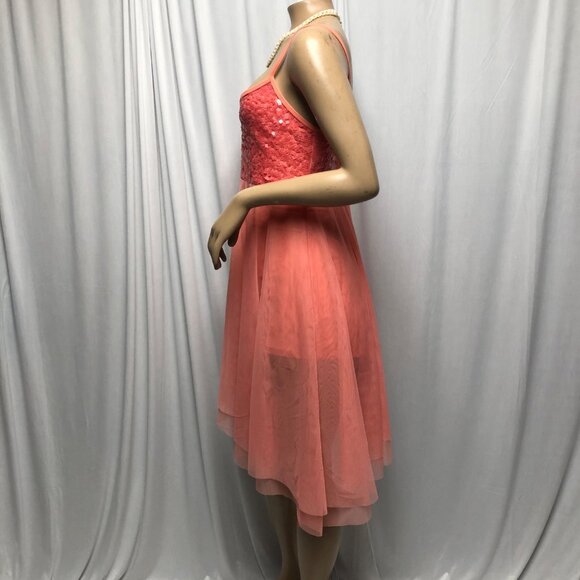 Double Platinum Performancewear Dress Size Large Coral Sequins Dancewear Shorts - Picture 4 of 8